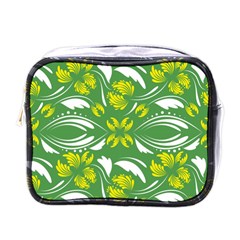 Folk Flowers Print Floral Pattern Ethnic Art Mini Toiletries Bag (one Side) by Eskimos