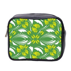 Folk Flowers Print Floral Pattern Ethnic Art Mini Toiletries Bag (two Sides) by Eskimos