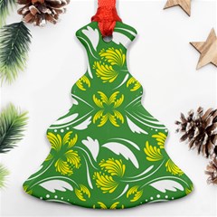 Folk Flowers Print Floral Pattern Ethnic Art Christmas Tree Ornament (two Sides) by Eskimos