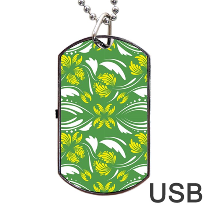 Folk flowers print Floral pattern Ethnic art Dog Tag USB Flash (One Side)