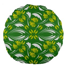 Folk Flowers Print Floral Pattern Ethnic Art Large 18  Premium Flano Round Cushions by Eskimos