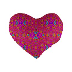 Pink Party Standard 16  Premium Flano Heart Shape Cushions by Thespacecampers