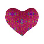 Pink Party Standard 16  Premium Flano Heart Shape Cushions Front