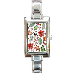 Pngtree-watercolor-christmas-pattern-background Rectangle Italian Charm Watch by nate14shop