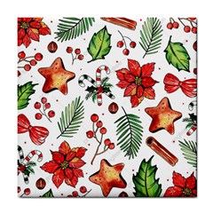 Pngtree-watercolor-christmas-pattern-background Tile Coaster by nate14shop