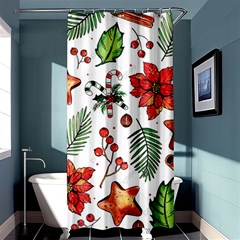 Pngtree-watercolor-christmas-pattern-background Shower Curtain 36  X 72  (stall)  by nate14shop