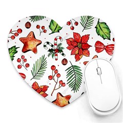 Pngtree-watercolor-christmas-pattern-background Heart Mousepads by nate14shop