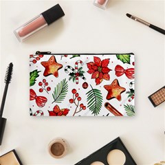 Pngtree-watercolor-christmas-pattern-background Cosmetic Bag (small) by nate14shop