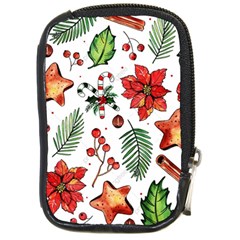 Pngtree-watercolor-christmas-pattern-background Compact Camera Leather Case by nate14shop