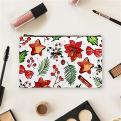 Pngtree-watercolor-christmas-pattern-background Cosmetic Bag (medium) by nate14shop