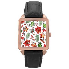 Pngtree-watercolor-christmas-pattern-background Rose Gold Leather Watch  by nate14shop