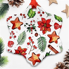 Pngtree-watercolor-christmas-pattern-background Snowflake Ornament (two Sides)