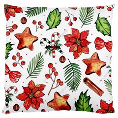 Pngtree-watercolor-christmas-pattern-background Large Cushion Case (two Sides) by nate14shop