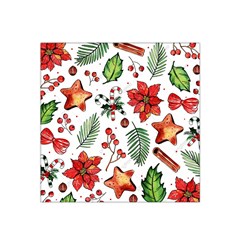 Pngtree-watercolor-christmas-pattern-background Satin Bandana Scarf 22  X 22  by nate14shop