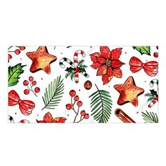 Pngtree-watercolor-christmas-pattern-background Satin Shawl 45  X 80  by nate14shop