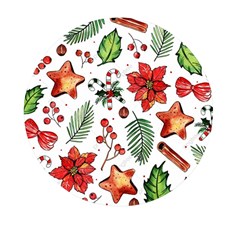 Pngtree-watercolor-christmas-pattern-background Mini Round Pill Box by nate14shop