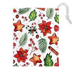 Pngtree-watercolor-christmas-pattern-background Drawstring Pouch (5xl) by nate14shop