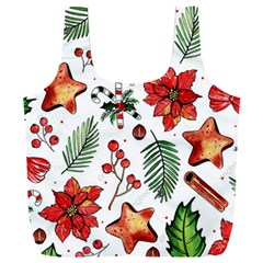 Pngtree-watercolor-christmas-pattern-background Full Print Recycle Bag (xxl) by nate14shop