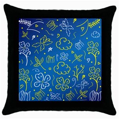 Abstract-background Throw Pillow Case (black)