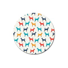 Animal-seamless-vector-pattern-of-dog-kannaa Magnet 3  (round) by nate14shop