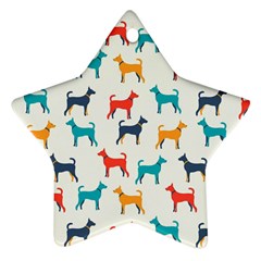 Animal-seamless-vector-pattern-of-dog-kannaa Ornament (star) by nate14shop