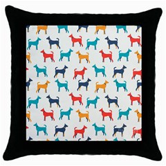 Animal-seamless-vector-pattern-of-dog-kannaa Throw Pillow Case (black)