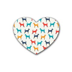 Animal-seamless-vector-pattern-of-dog-kannaa Rubber Coaster (heart) by nate14shop