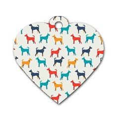 Animal-seamless-vector-pattern-of-dog-kannaa Dog Tag Heart (two Sides) by nate14shop