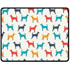 Animal-seamless-vector-pattern-of-dog-kannaa Double Sided Fleece Blanket (medium)  by nate14shop