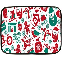 Chrismas Pattern Fleece Blanket (mini) by nate14shop