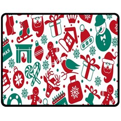 Chrismas Pattern Fleece Blanket (medium)  by nate14shop