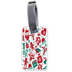 Chrismas Pattern Luggage Tag (one Side) by nate14shop