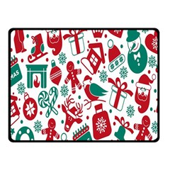 Chrismas Pattern Double Sided Fleece Blanket (small)  by nate14shop