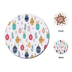 Seamless-pattern-cute-christmas-balls-shariki-igrushki-rozhd Playing Cards Single Design (round) by nate14shop