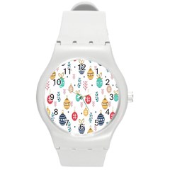 Seamless-pattern-cute-christmas-balls-shariki-igrushki-rozhd Round Plastic Sport Watch (m) by nate14shop