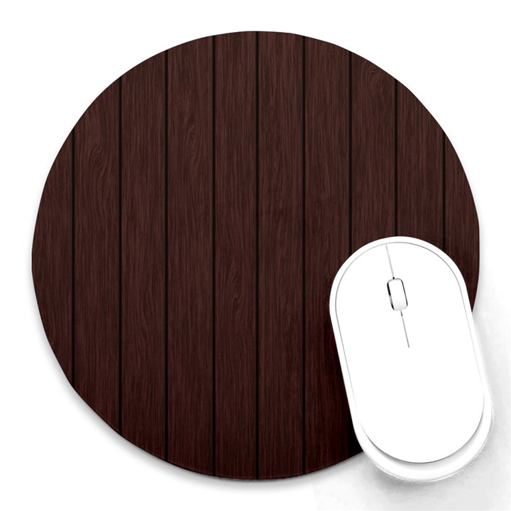 Wood Dark Brown Round Mousepads