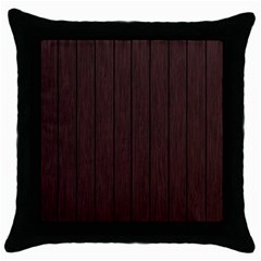 Wood Dark Brown Throw Pillow Case (black) by nate14shop