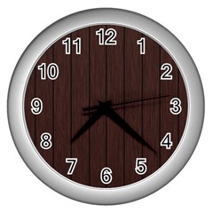 Wood Dark Brown Wall Clock (silver) by nate14shop