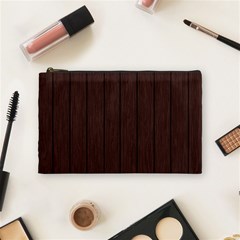 Wood Dark Brown Cosmetic Bag (medium) by nate14shop