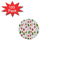 Hd-wallpaper-christmas-pattern-pattern-christmas-trees-santa-vector 1  Mini Buttons (100 pack) 