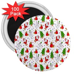 Hd-wallpaper-christmas-pattern-pattern-christmas-trees-santa-vector 3  Magnets (100 pack)