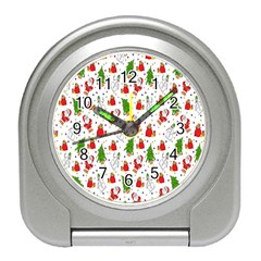 Hd-wallpaper-christmas-pattern-pattern-christmas-trees-santa-vector Travel Alarm Clock