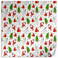 Hd-wallpaper-christmas-pattern-pattern-christmas-trees-santa-vector Canvas 20  X 20  by nate14shop