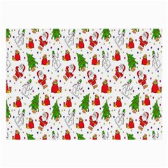 Hd-wallpaper-christmas-pattern-pattern-christmas-trees-santa-vector Large Glasses Cloth (2 Sides)