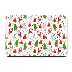 Hd-wallpaper-christmas-pattern-pattern-christmas-trees-santa-vector Small Doormat 