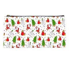 Hd-wallpaper-christmas-pattern-pattern-christmas-trees-santa-vector Pencil Case