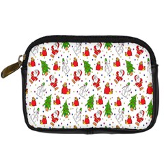 Hd-wallpaper-christmas-pattern-pattern-christmas-trees-santa-vector Digital Camera Leather Case