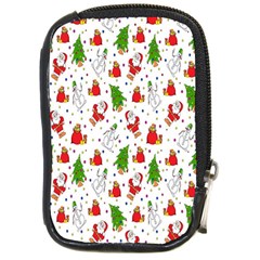 Hd-wallpaper-christmas-pattern-pattern-christmas-trees-santa-vector Compact Camera Leather Case