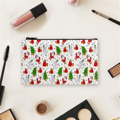 Hd-wallpaper-christmas-pattern-pattern-christmas-trees-santa-vector Cosmetic Bag (Small)