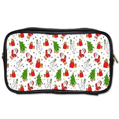 Hd-wallpaper-christmas-pattern-pattern-christmas-trees-santa-vector Toiletries Bag (Two Sides)